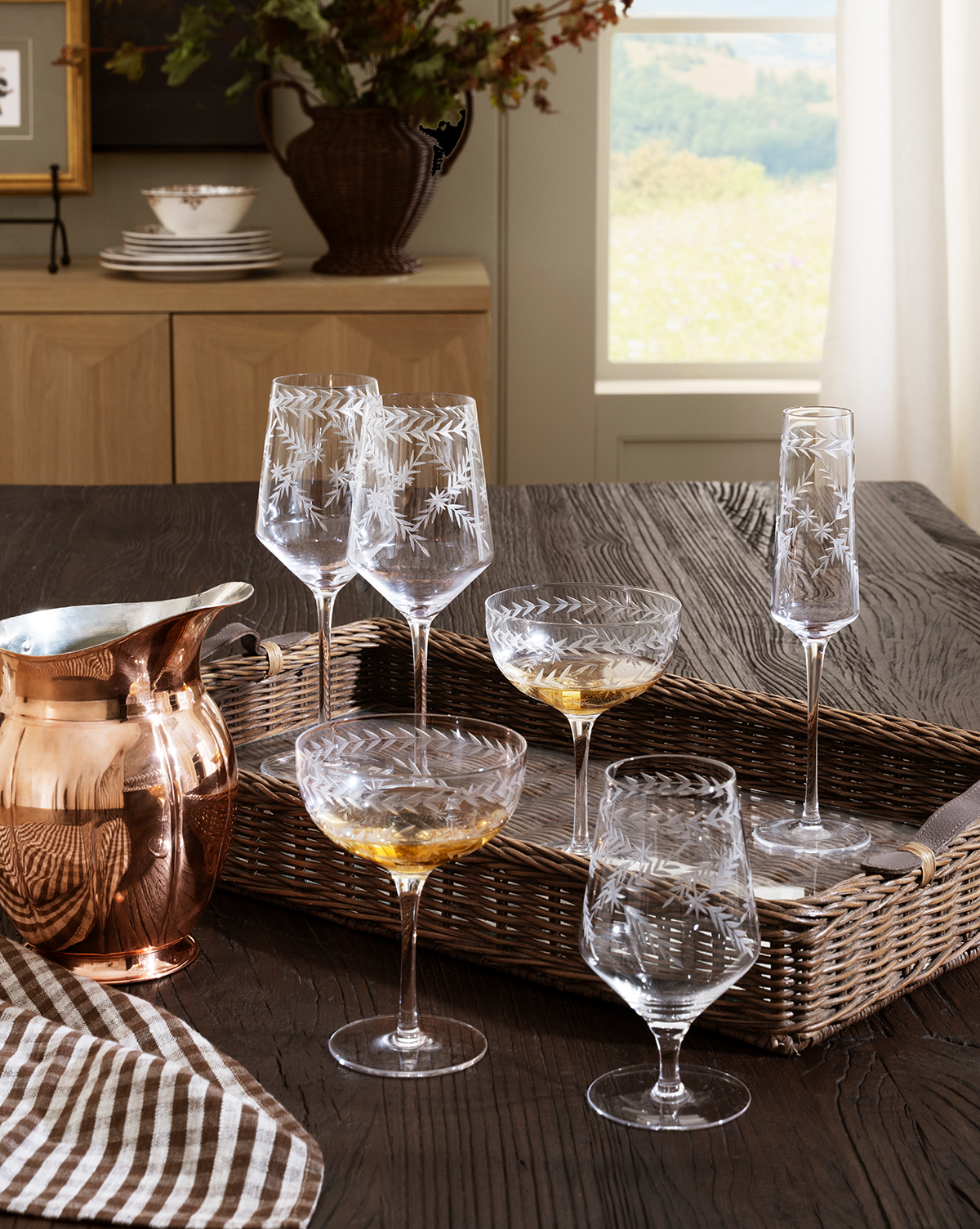 McGee & Co Etched Champagne Coupe (Set of 4)
