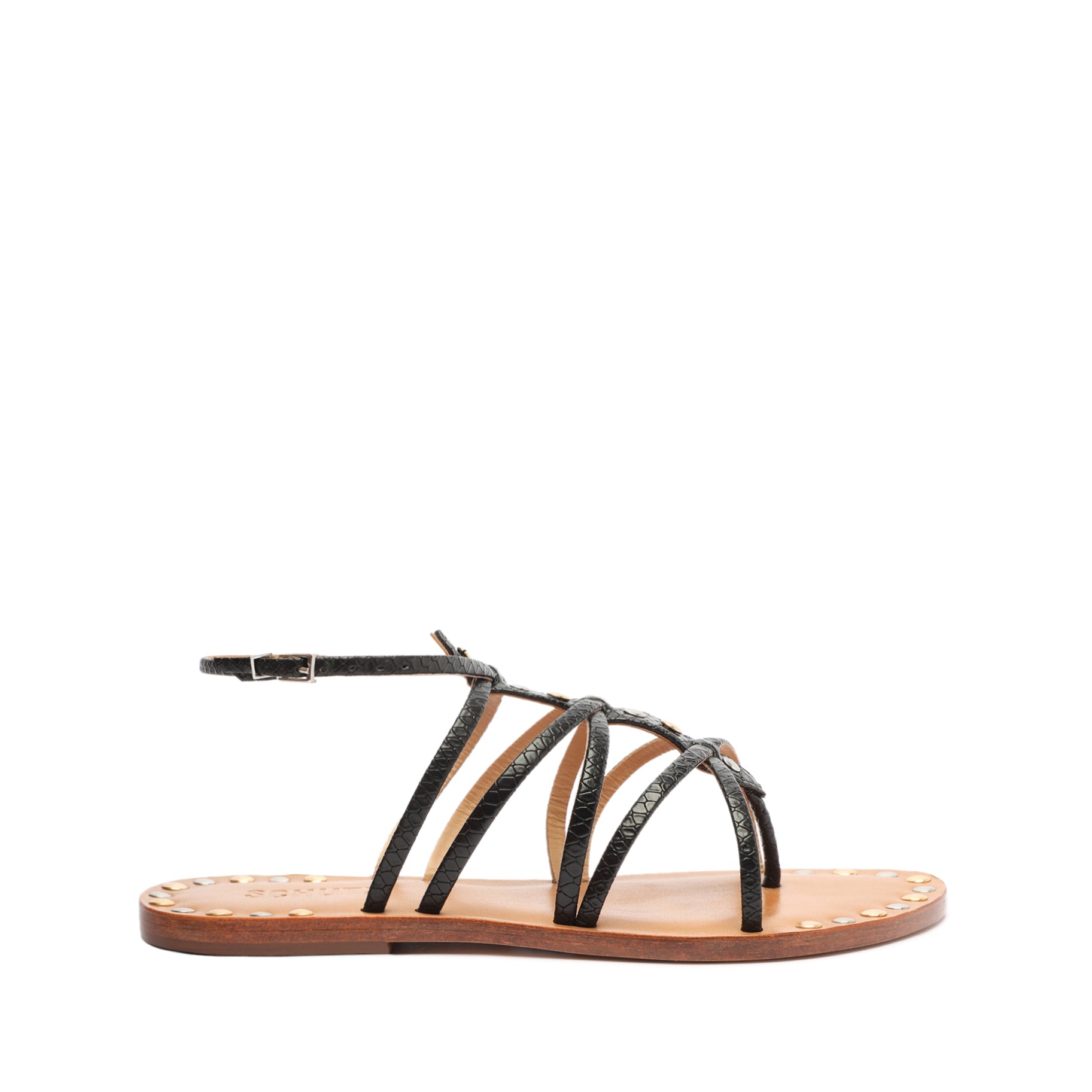 Schutz Shoes Malaya Casual Snake-Embossed Leather Sandal