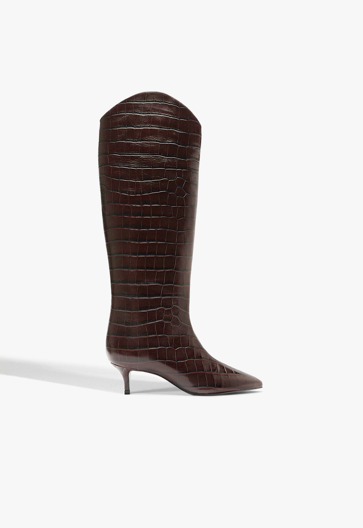 Schutz Shoes Maryana Lo Crocodile-Embossed Leather Boot