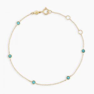 Gorjana 14K Gold Classic Five Turquoise Bracelet