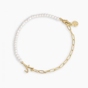 Gorjana Lou Pearl Alphabet Bracelet