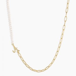 Gorjana Lou Pearl Alphabet Necklace