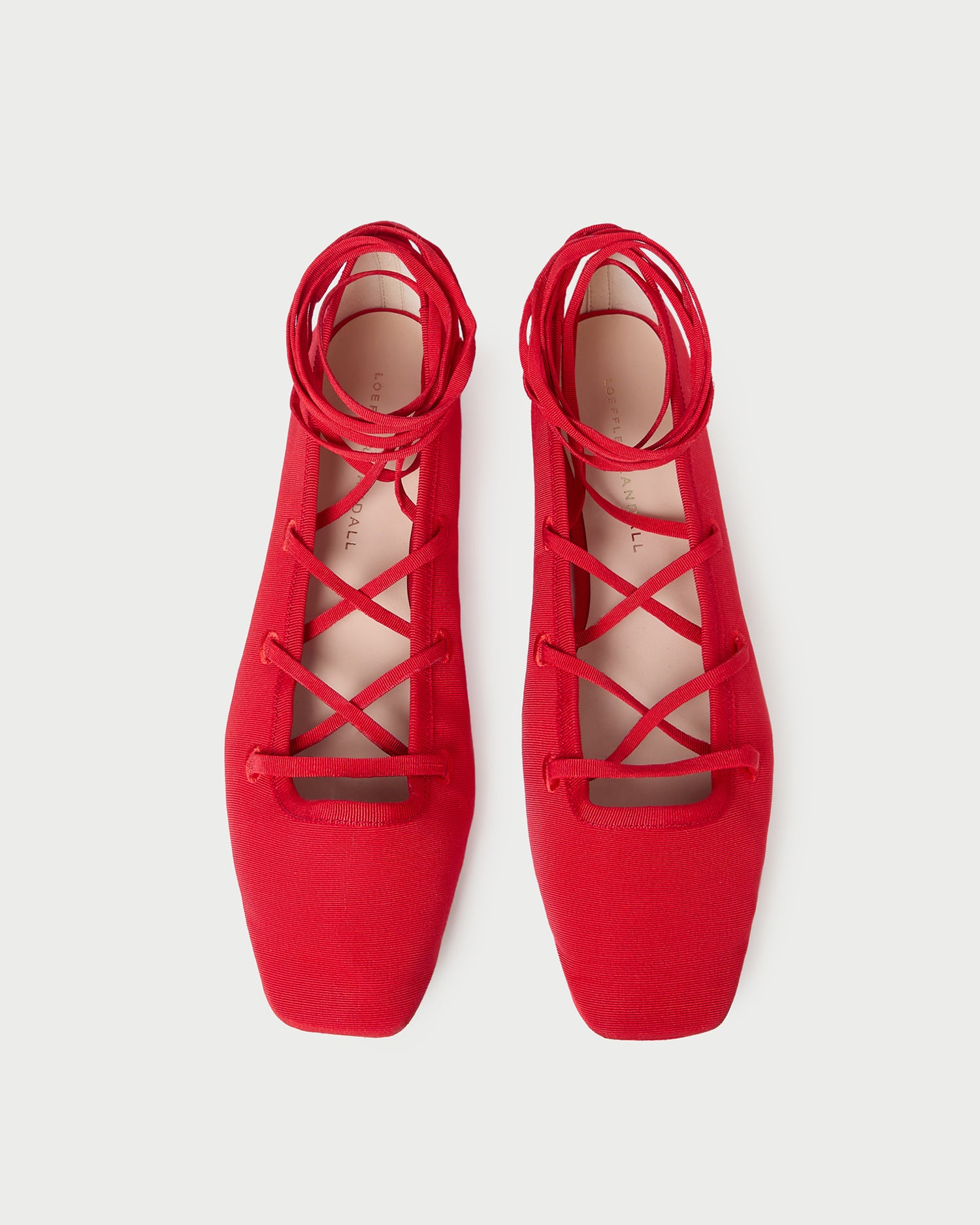 Loeffler Randall Louisa Red Lace-Up Ballet Flat
