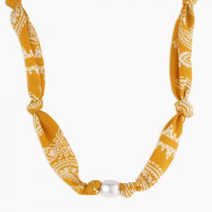 Gorjana Paisley Bandana Pearl Necklace