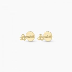 Gorjana 14K Gold Trio Flat Back Studs