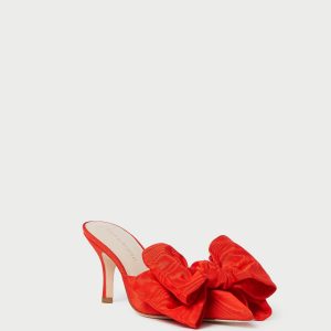 Loeffler Randall Margot Red Moiré Bow Mule