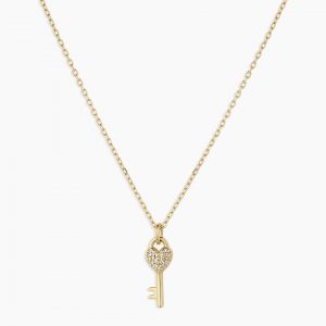 Gorjana 14K Diamond Bond Key Necklace