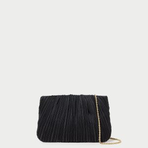 Loeffler Randall Brit Black Flat Pleated Clutch