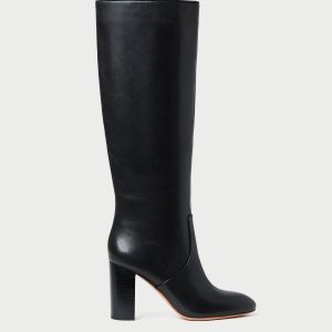 Loeffler Randall Goldy Black Leather Tall Boot