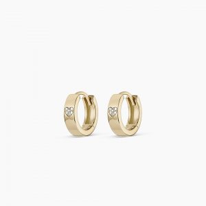 Gorjana 14K Diamond Love Rose Huggies