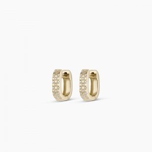 Gorjana 14K Diamond Checkered Mini Huggies