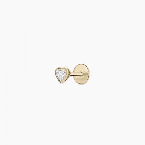 Gorjana 14K Lab Grown Diamond Heart Single Flat Back Stud