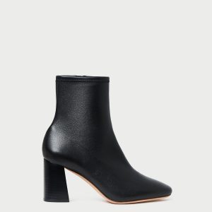 Loeffler Randall Elise Black Leather Stretch Bootie