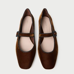 Loeffler Randall Ginger Brown Velvet Mary Jane