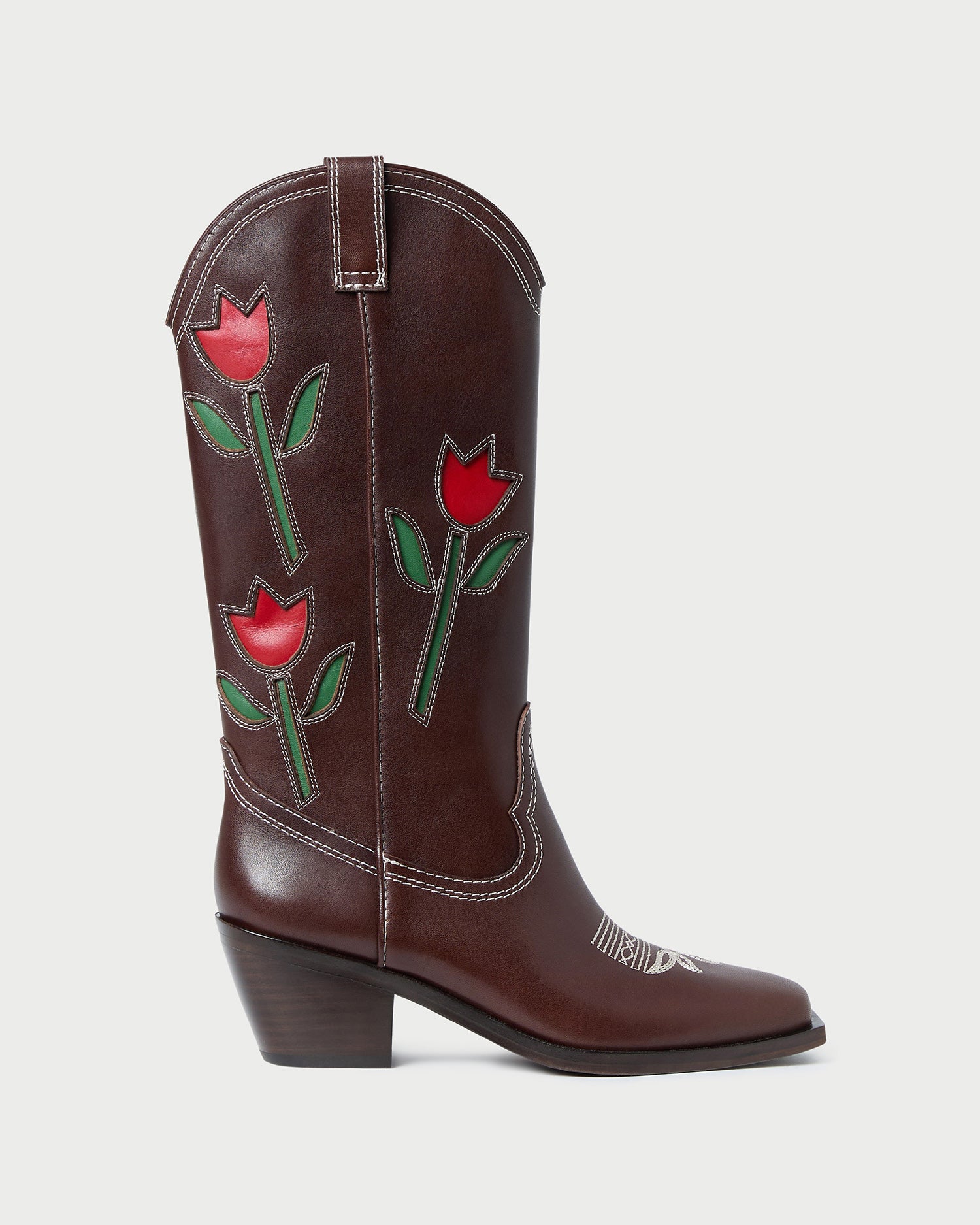 Loeffler Randall Wilder Espresso Leather Tulip Boot