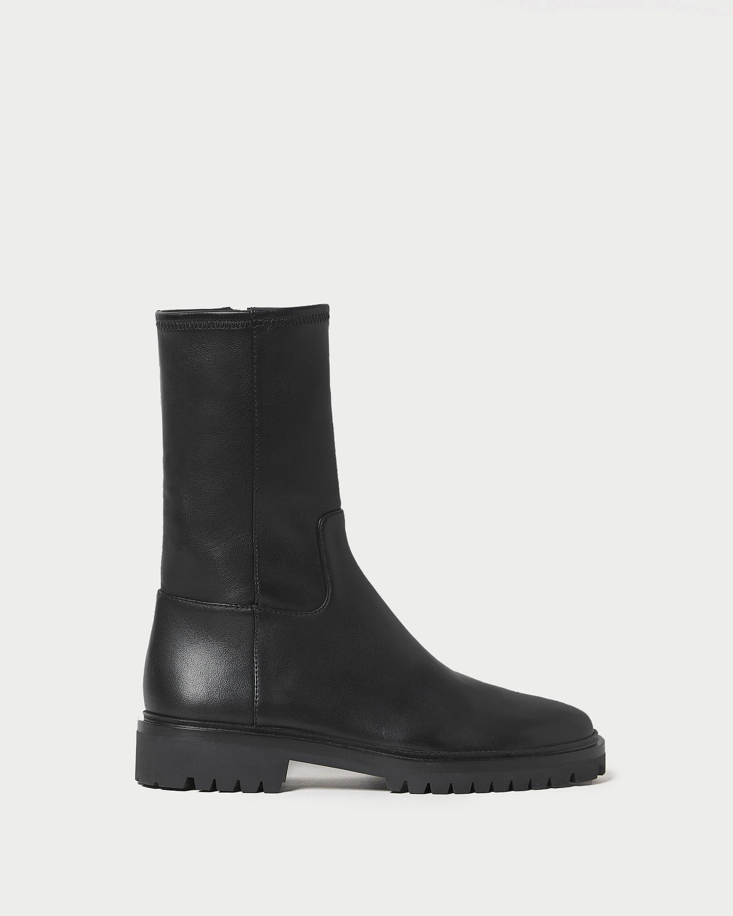 Loeffler Randall Danny Black Leather Lug Boot