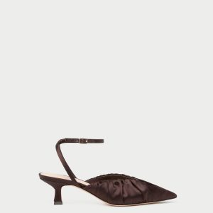 Loeffler Randall Rio Chocolate Satin Kitten Heel