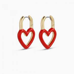 Gorjana Open Heart Enamel Padlock Hoops