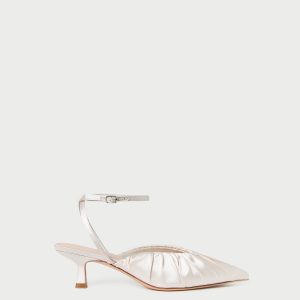 Loeffler Randall Rio Cream Satin Kitten Heel