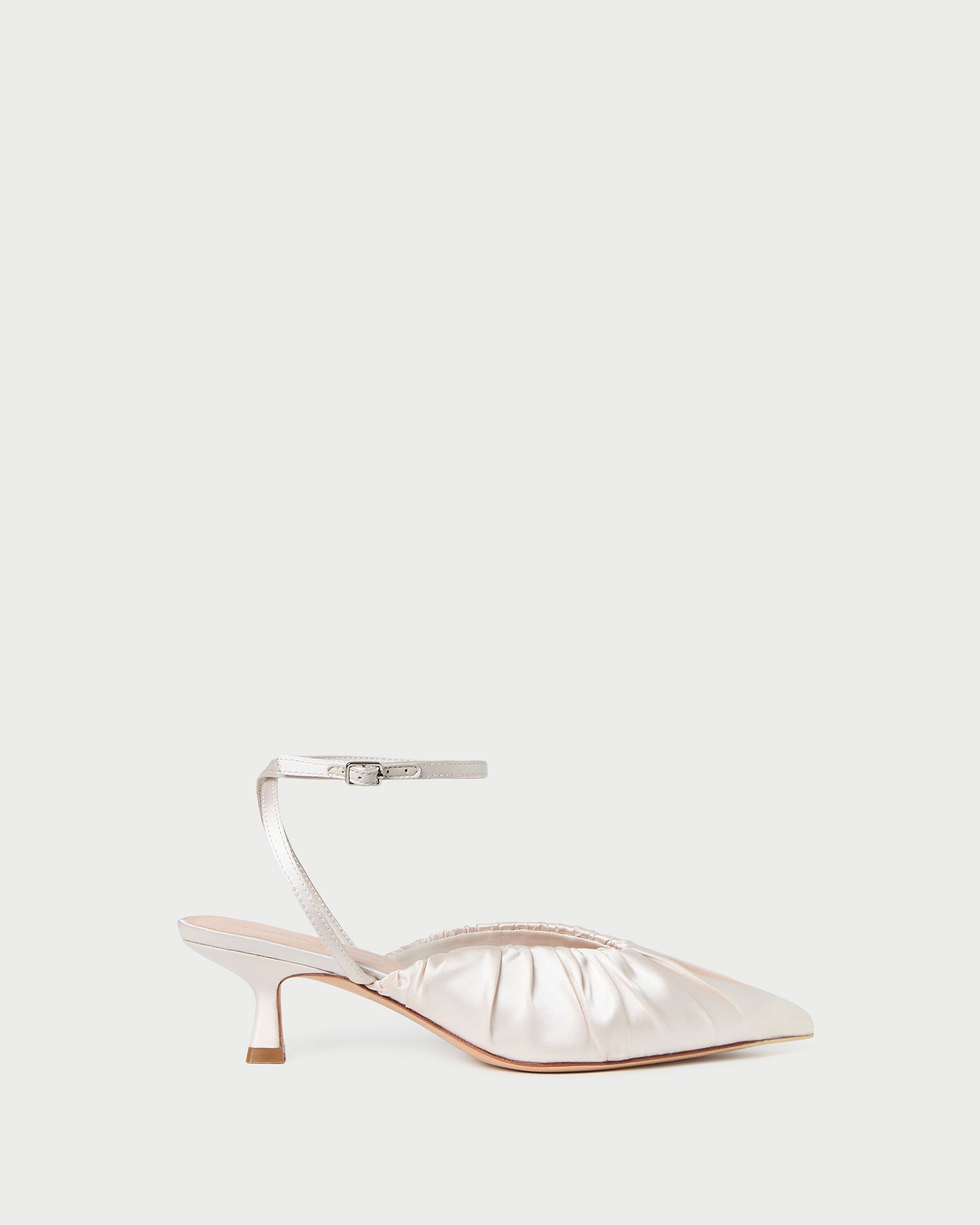 Loeffler Randall Rio Cream Satin Kitten Heel