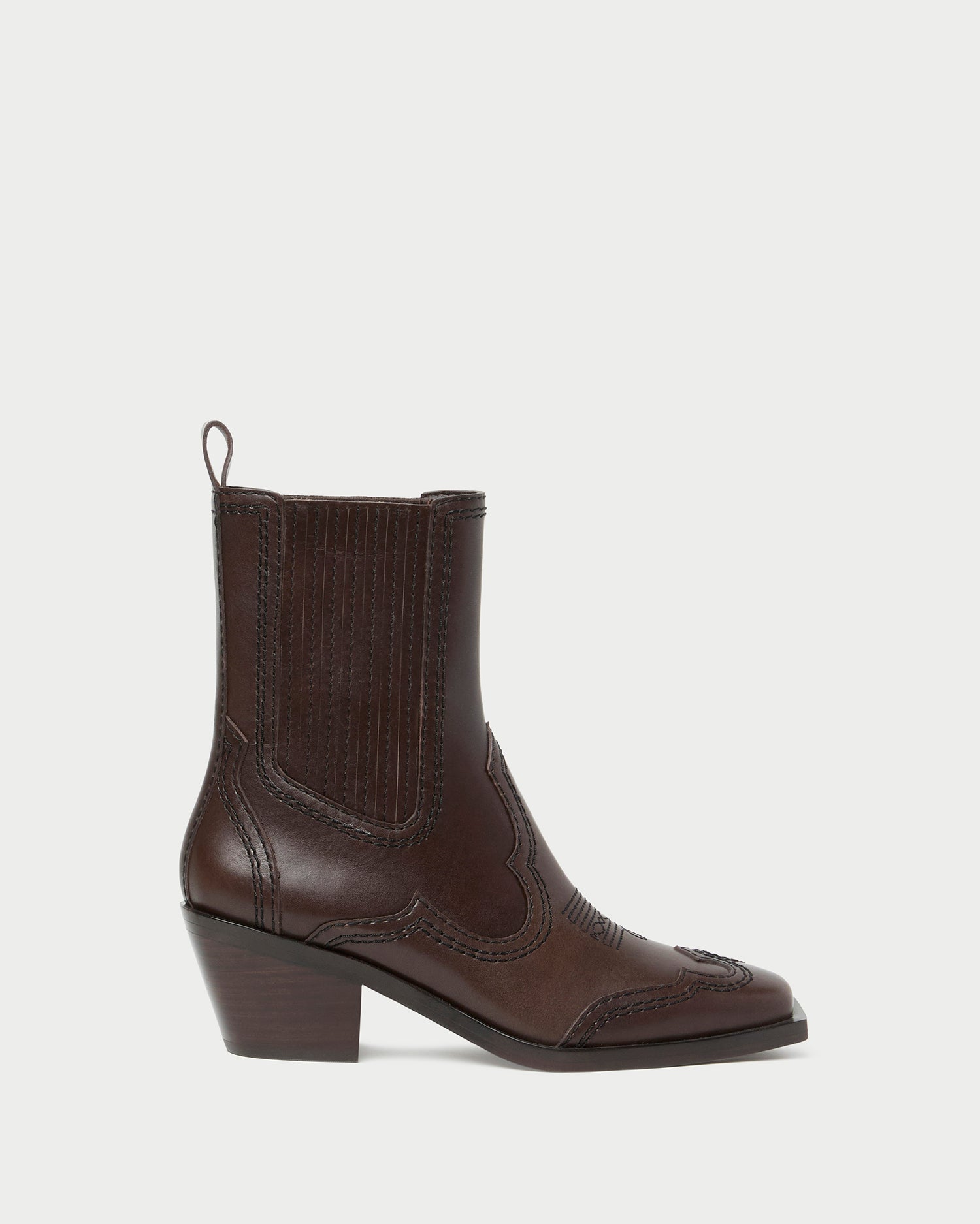 Loeffler Randall Agnes Brown Leather Western Boot