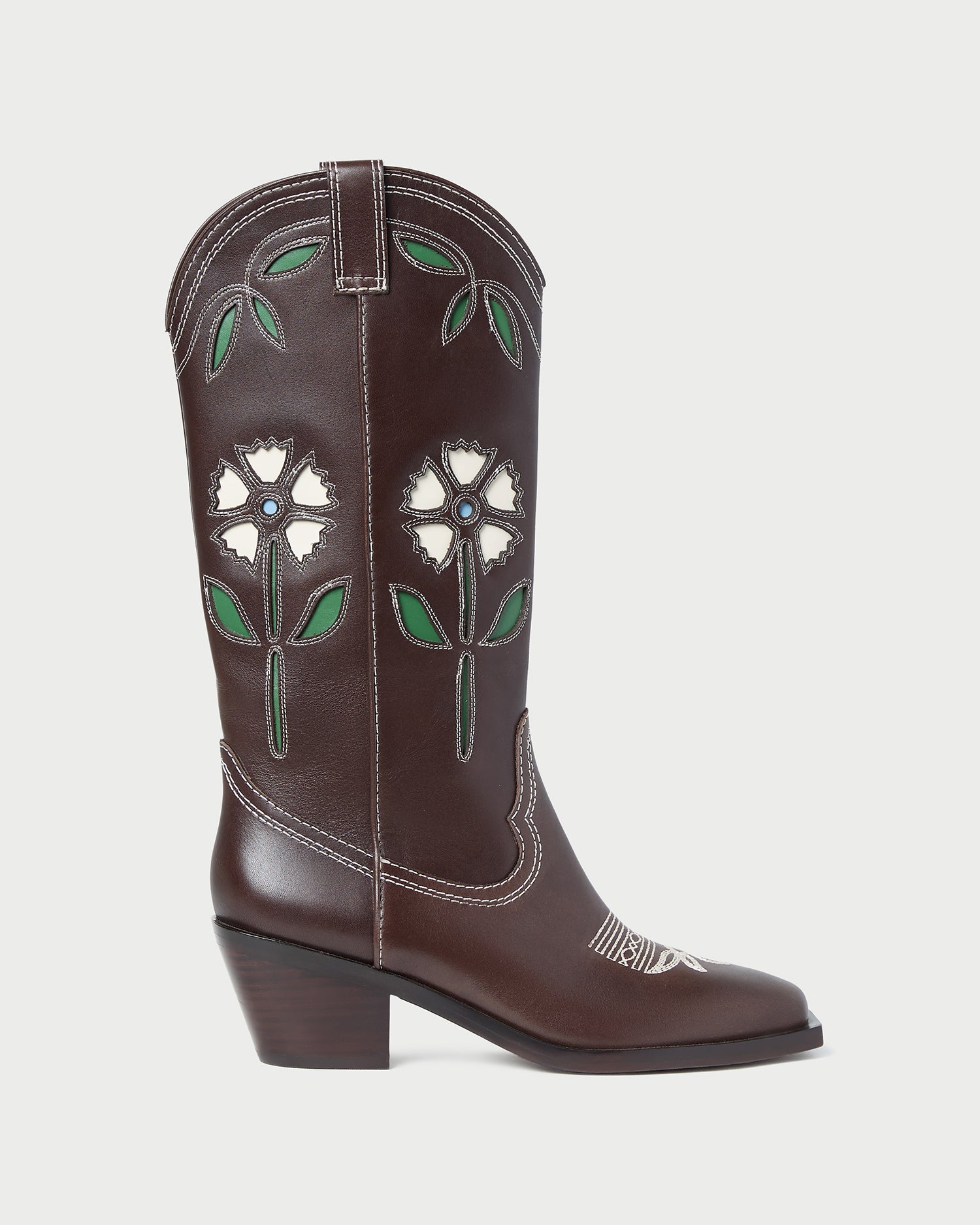Loeffler Randall Wilder Brown Leather Tulip Boot