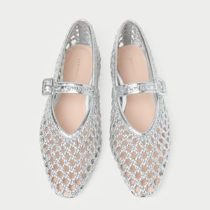 Loeffler Randall Junia Silver Mary Jane Flat