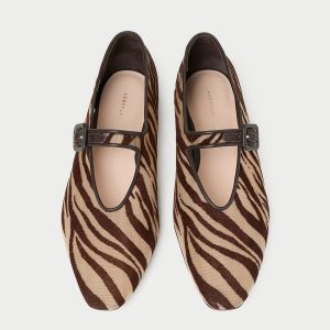 Loeffler Randall Junia Zebra Mary Jane Flat