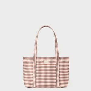 Loeffler Randall Lyla Brown Gingham Essential Tote