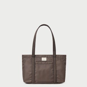 Loeffler Randall Lyla Brown/Black Check Essential Tote