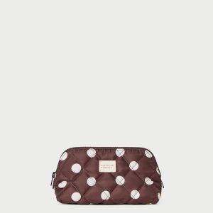 Loeffler Randall Georgette Brown/Cream Mini Cosmetic Pouch