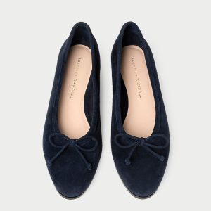 Loeffler Randall Noelle Navy Suede Ballet Flat