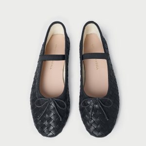 Loeffler Randall Leonie Black Woven Ballet Flat