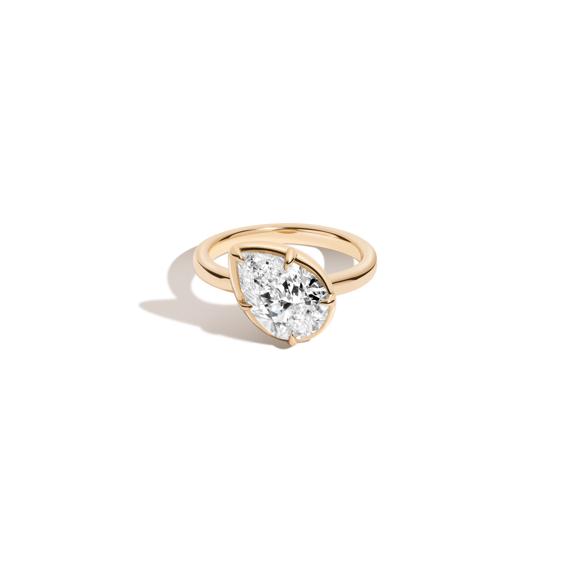 Auratenewyork 2ct Pear Lab Grown Diamond Georgian Ring