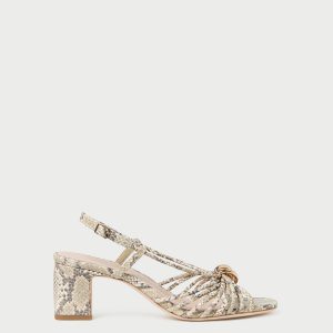 Loeffler Randall Minna Snake Leather Heeled Sandal