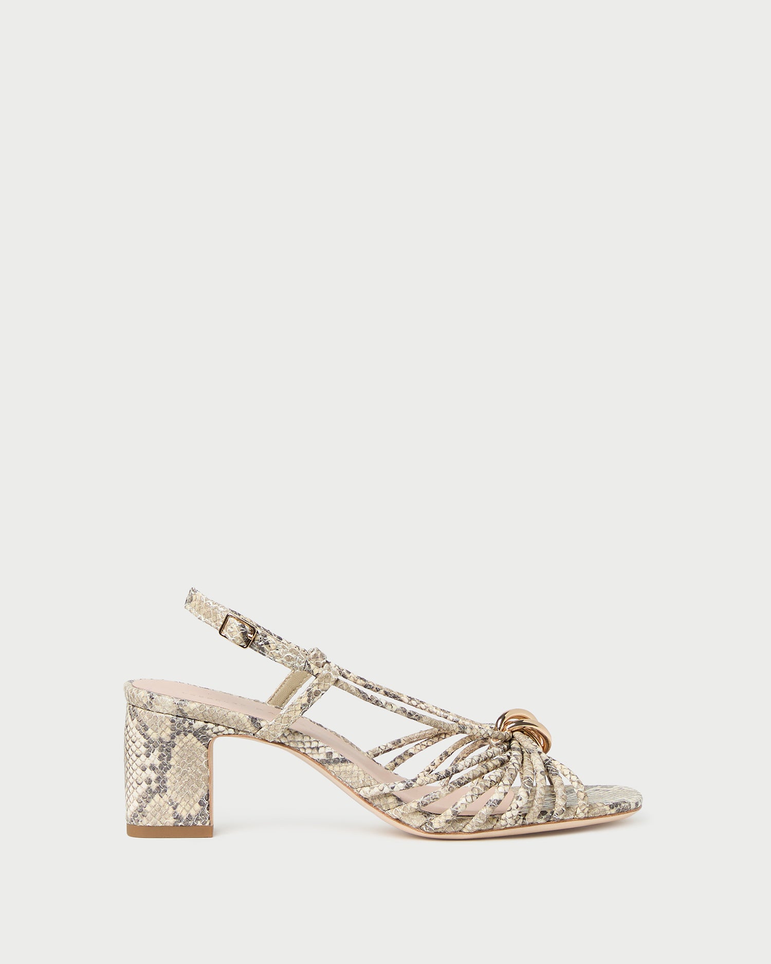 Loeffler Randall Minna Snake Leather Heeled Sandal