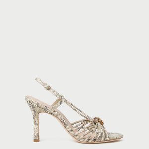 Loeffler Randall Mareka Snake Leather Heeled Sandal