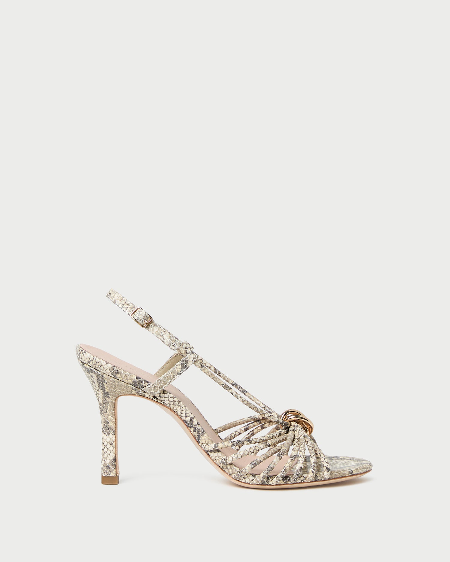 Loeffler Randall Mareka Snake Leather Heeled Sandal