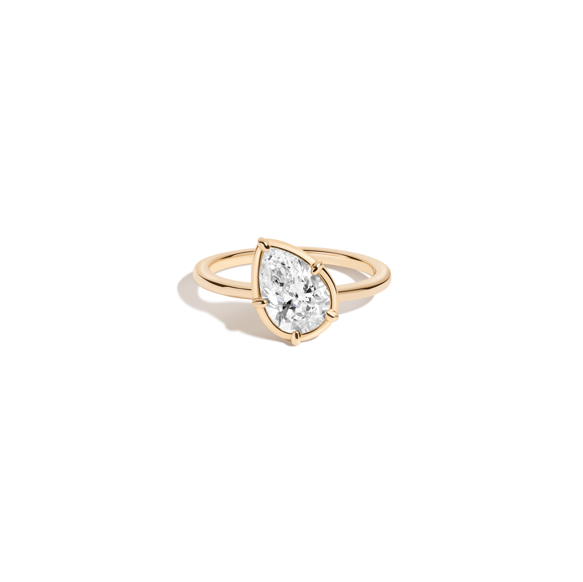 Auratenewyork 1ct Pear Lab Grown Diamond Georgian Ring