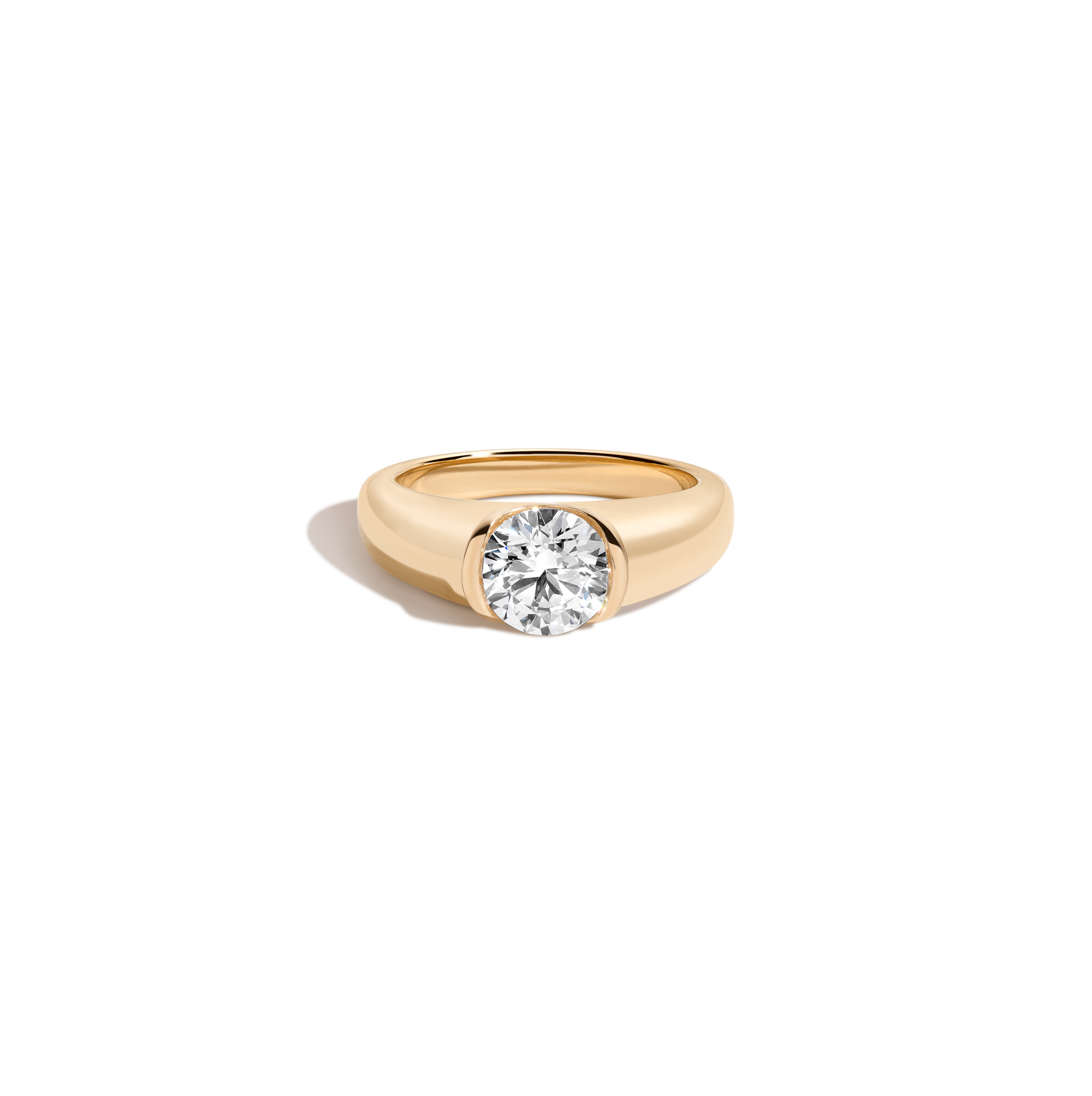 Auratenewyork 1ct Round Lab Grown Diamond Floating Signet Ring