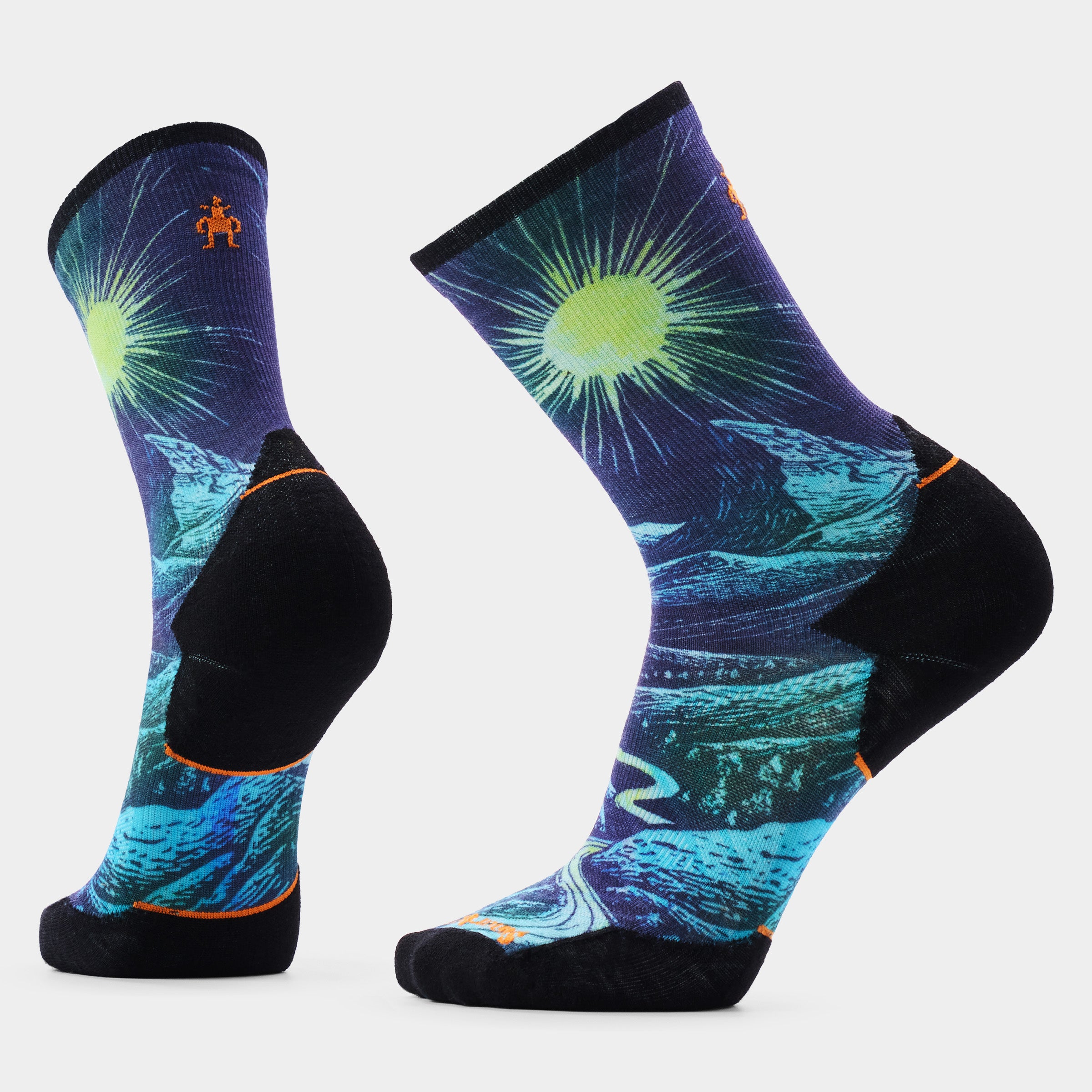 Smartwool Trail Run Treeline Print Crew Socks