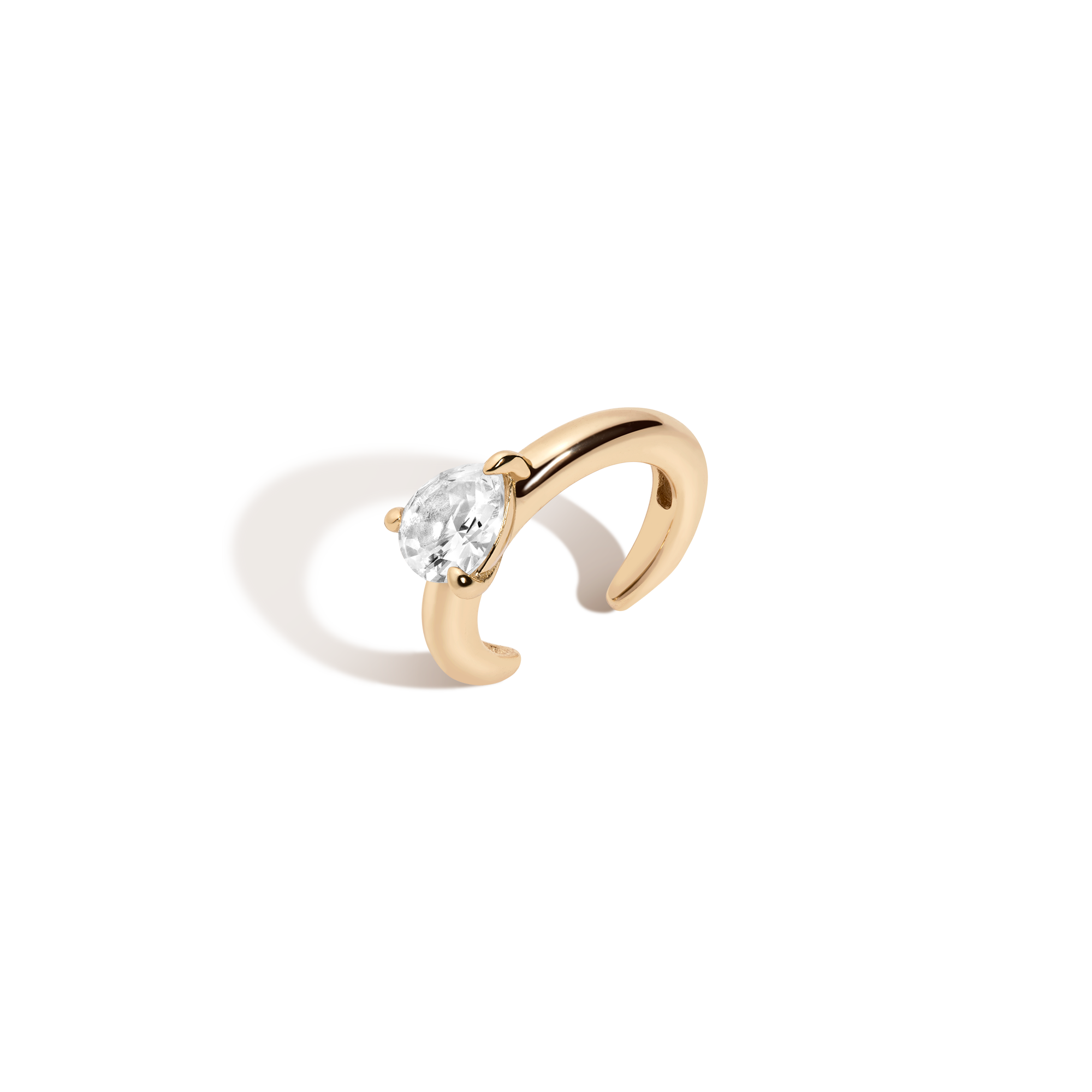 Auratenewyork Pear Lab Grown White Sapphire Solitaire Ear Cuff