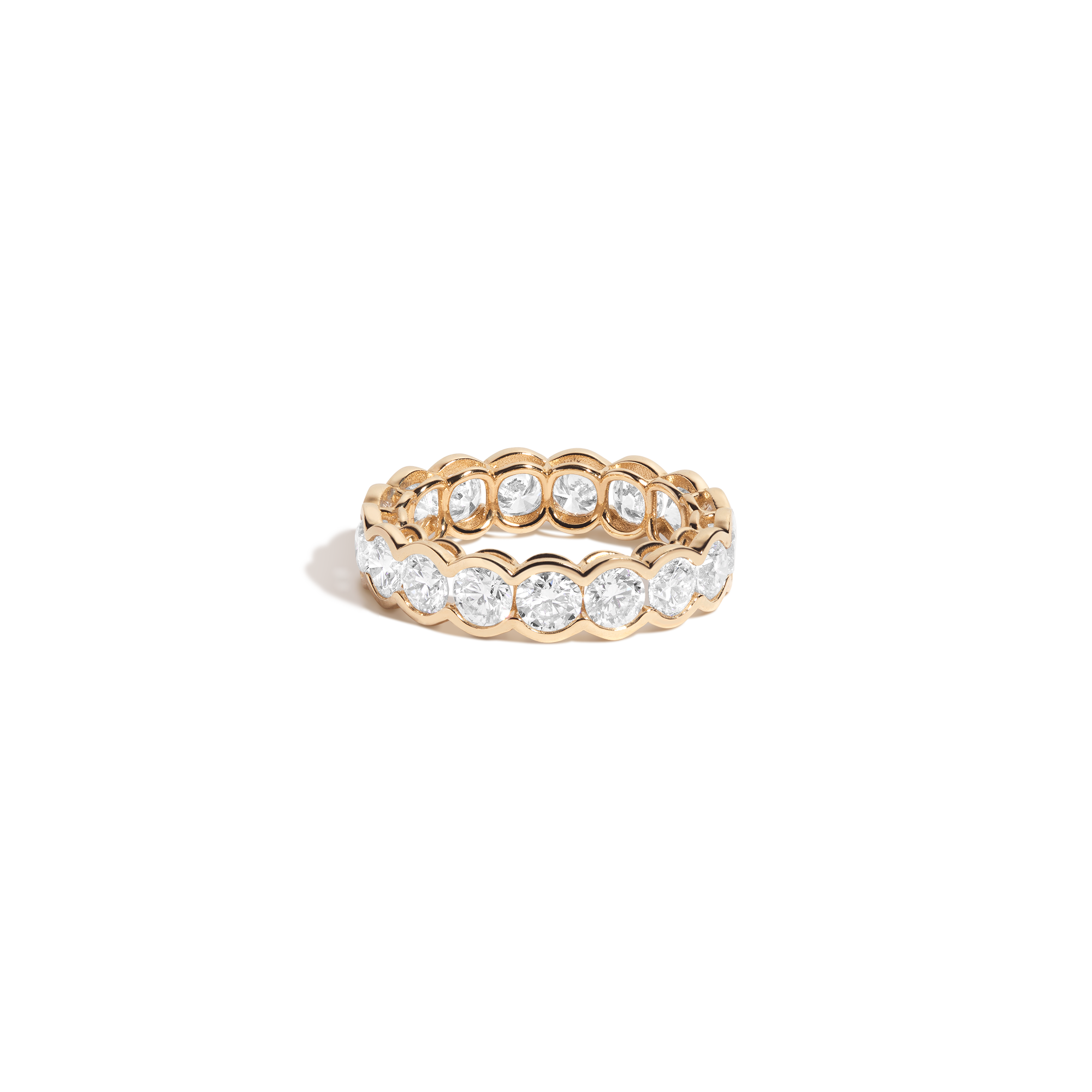 Auratenewyork Round Lab Grown Diamond Semi-Bezel Eternity Ring