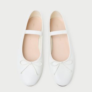 Loeffler Randall Leonie Ivory Leather Ballet Flat