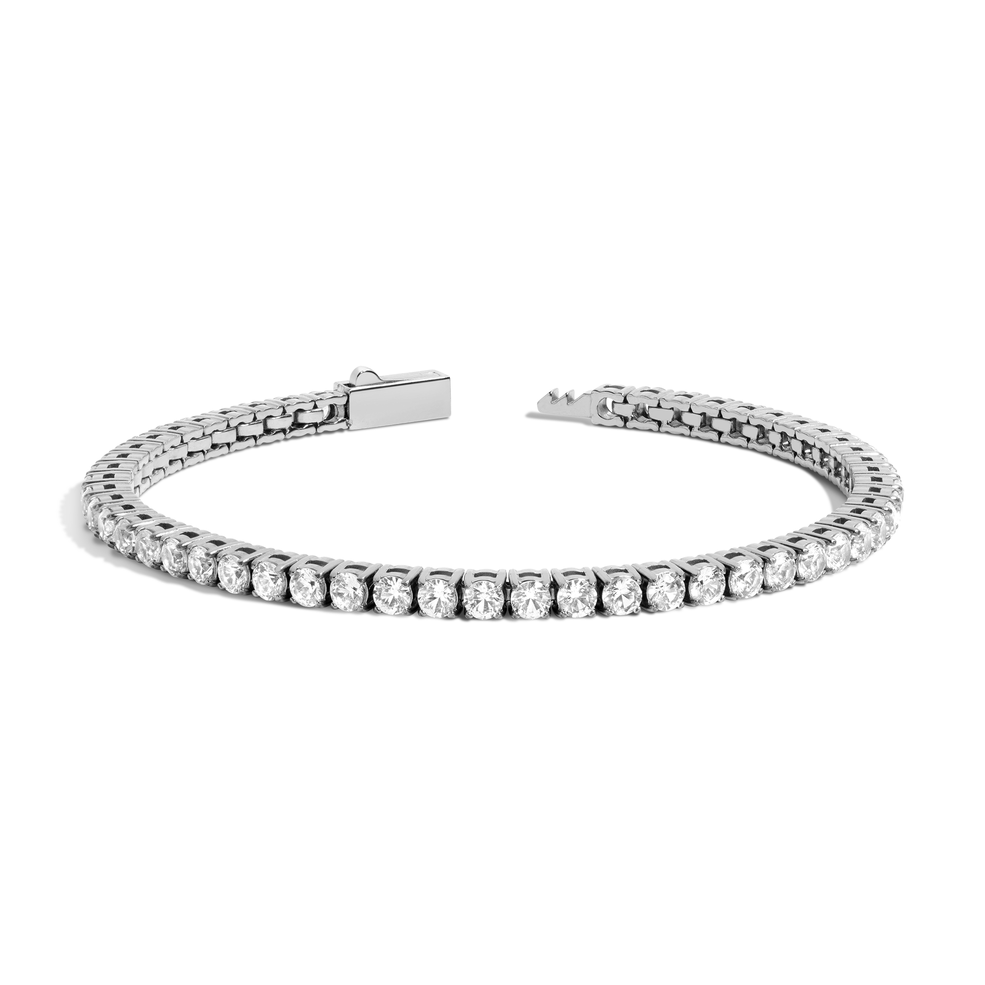 Auratenewyork Unbreakable Lab Grown White Sapphire Tennis Bracelet
