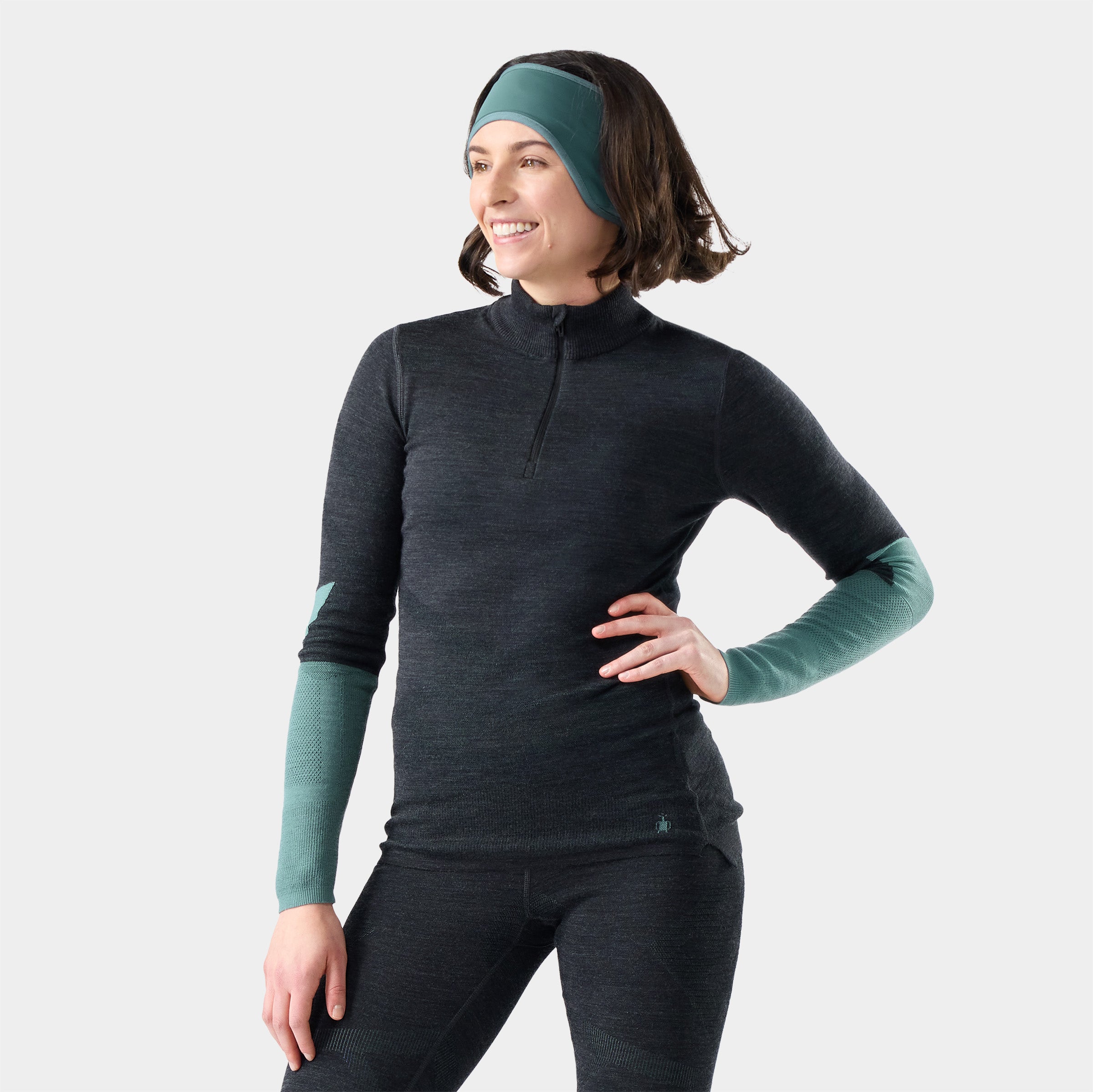Smartwool Women's Intraknit™ Thermal Merino Base Layer Colorblock 1/4 Zip