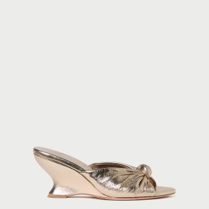 Loeffler Randall Marsy Champagne Leather Knot Wedge