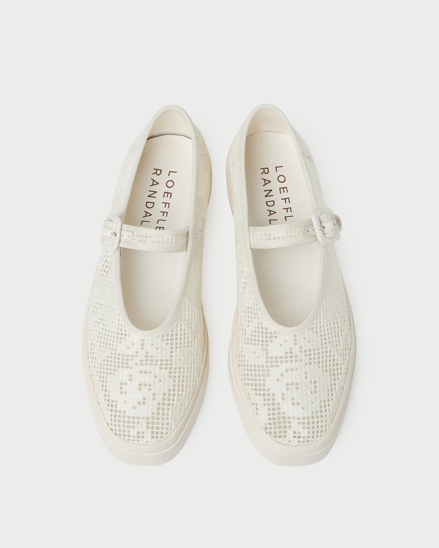 Loeffler Randall Cooper Cream Lace Mary Jane Sneaker
