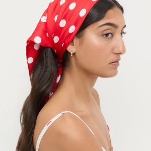 Loeffler Randall Beverly Red/White Silk Scarf