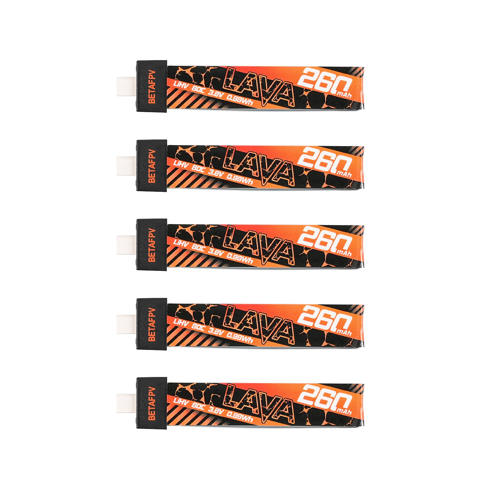 BetaFPV LAVA 1S 260mAh 80C Battery (5PCS)